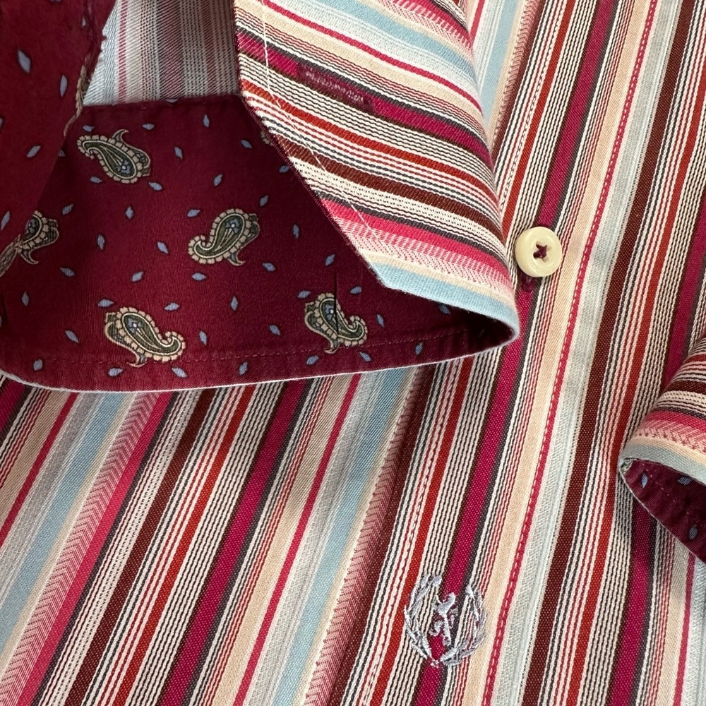 Bugatchi Uomo Men's Multicolored Button Up Long Sleeve Collared Dress Shirt Sz L - Picture 14 of 16